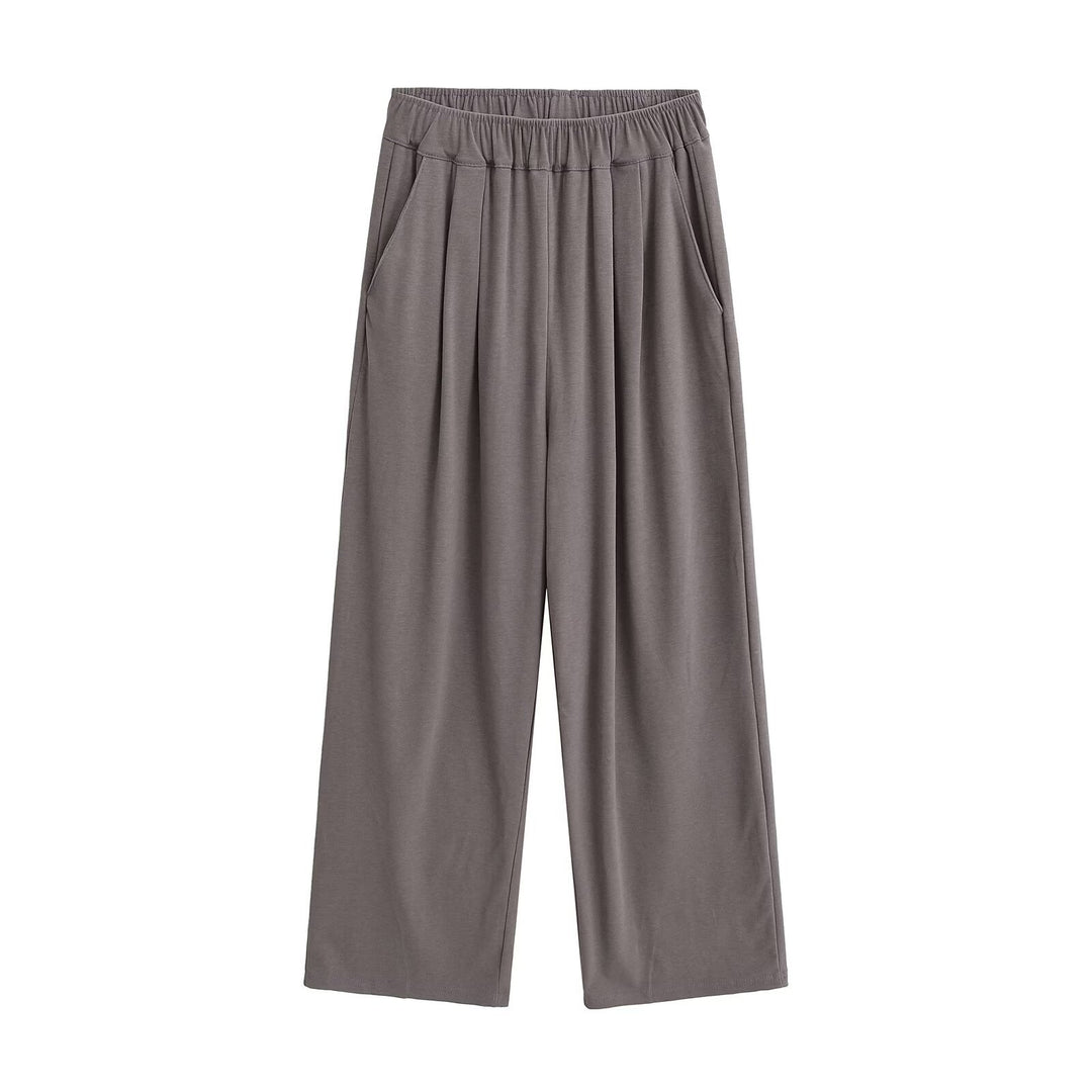 Damen Weite Chino-Hose mit elastischem Bund EB