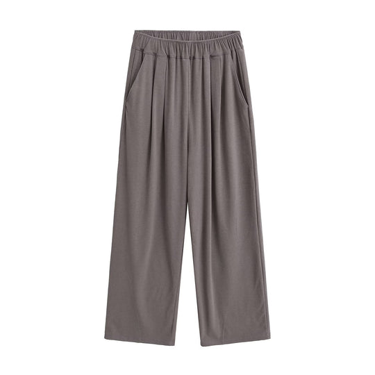 Damen Weite Chino-Hose mit elastischem Bund EB