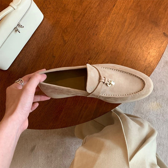 Damen Mokassins mit edel verziertem Schnallen-Detail EB