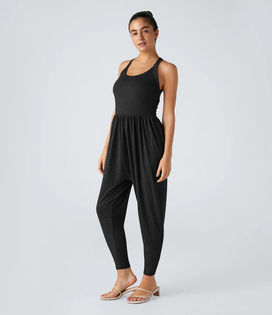 Damen Jumpsuit mit lässigem Schnitt und praktischen Seitentaschen Heidi-Mode