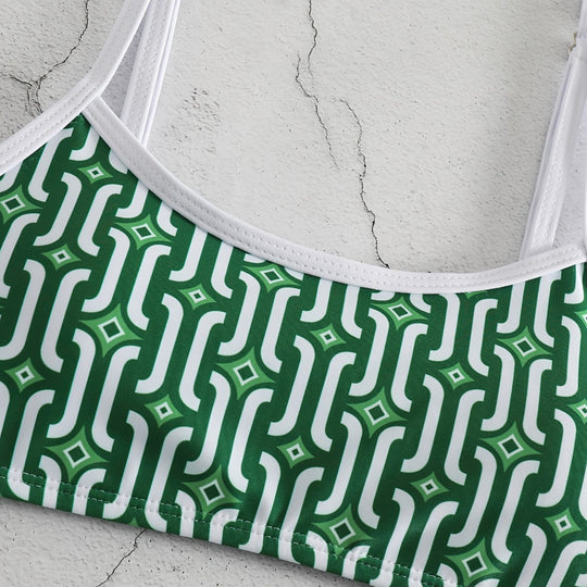 Damen Bikini-Set mit verträumtem geometrischem Muster EB