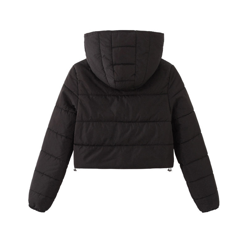 Damen gesteppte kurz geschnittene Jacke mit Kapuze EB