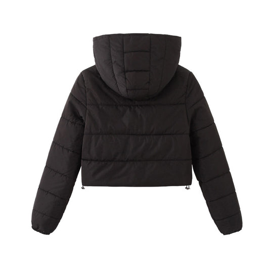 Damen gesteppte kurz geschnittene Jacke mit Kapuze EB