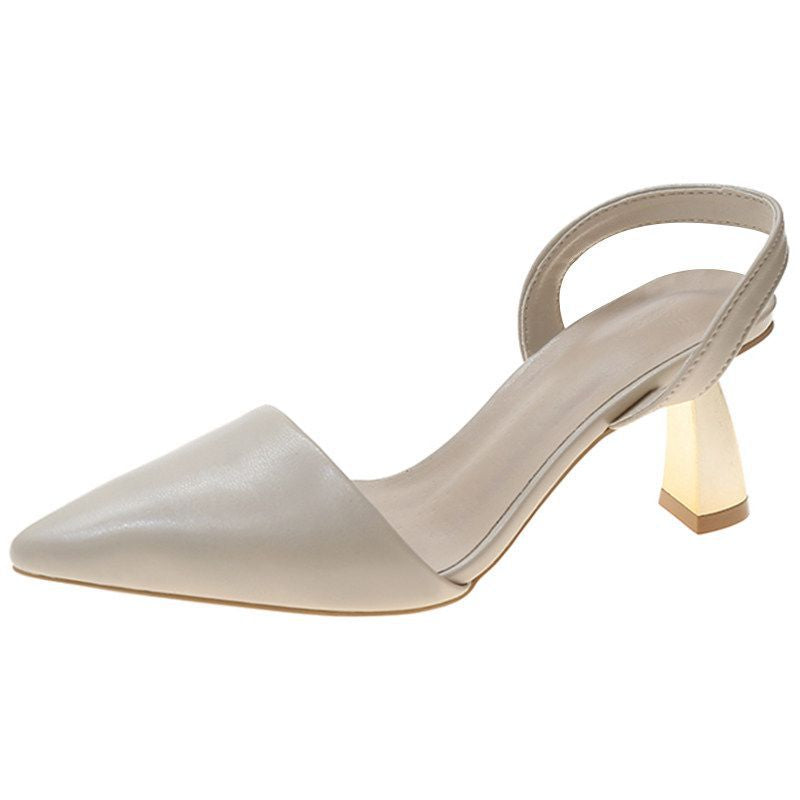 Damen elegante Slingback-Pumps mit feinen Riemen und spitz zulaufendem Design EB