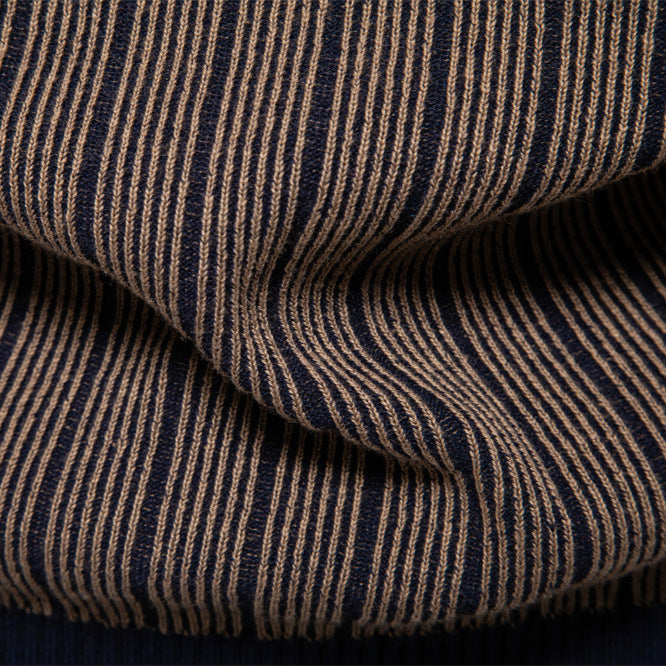 Herren Feinstrickpullover mit Rollkragen und Streifenmuster EB