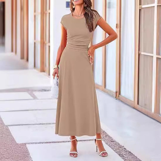 Damen Elegantes Maxikleid mit tailliertem Oberteil und fließendem Rock EB
