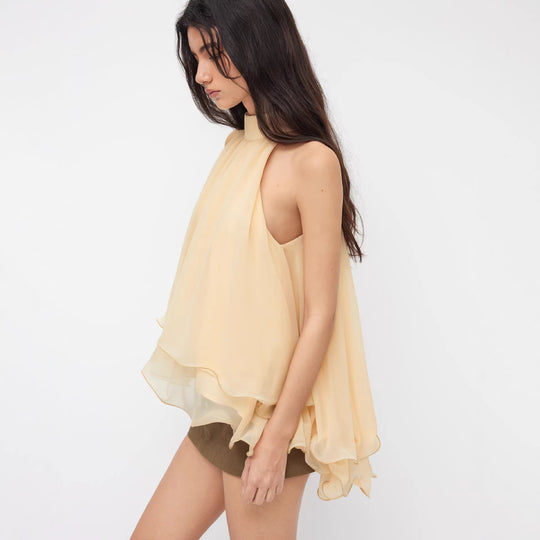 Damen Schwingender Chiffon-Rock mit Schleifenverschluss EB