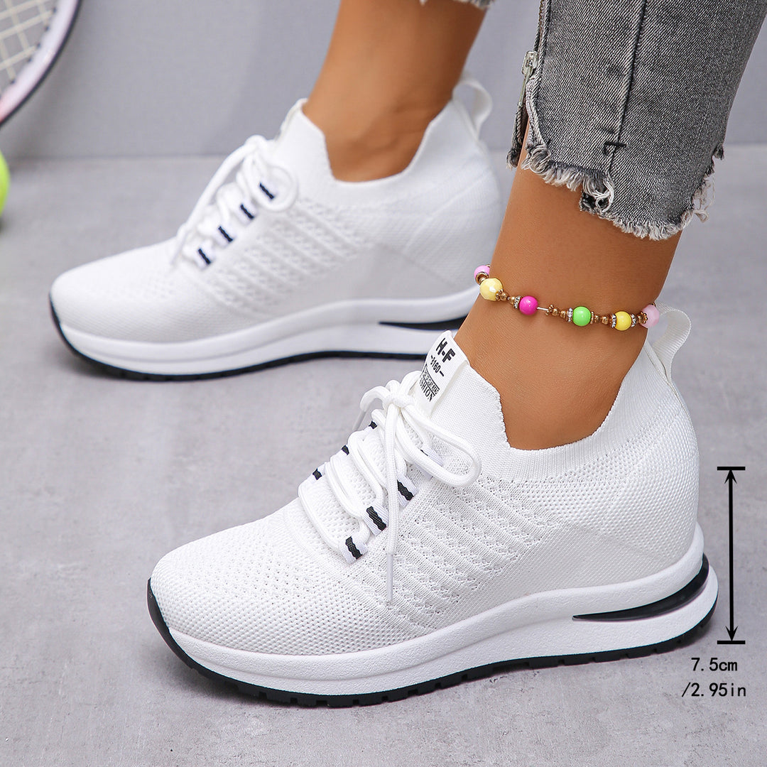 Damen Sportliche Sneaker mit atmungsaktivem Strickdesign und rutschfester Sohle EB