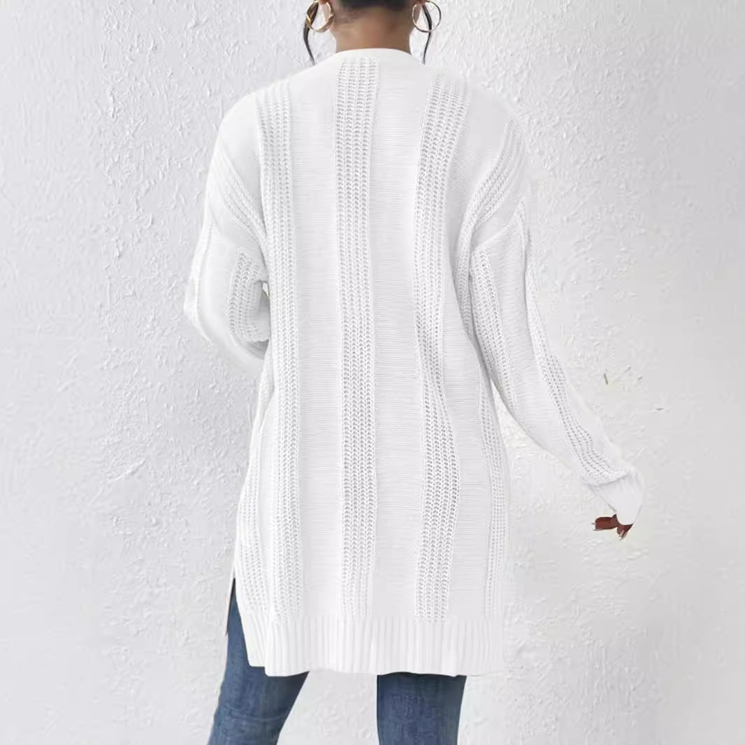 Damen Grobstrick Cardigan mit praktischen Taschen und lässigem Schnitt EB
