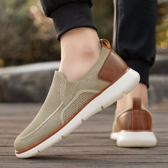 Herren nan atmungsaktiver Strickslipper mit elastischem Einstieg und stoßdämpfender EVA-Sohle EB