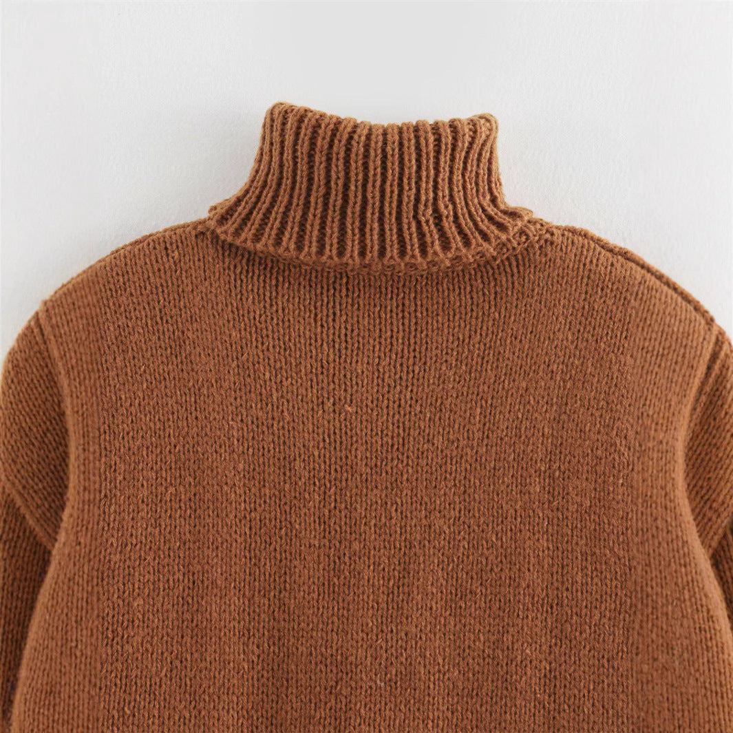 Damen Strickweste mit hohem Kragen EB
