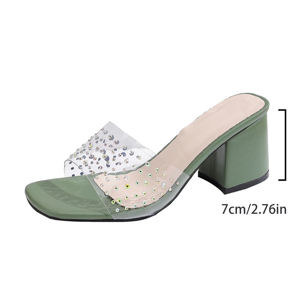 Damen Sandalen mit transparentem Riemchen und funkelnden Strass-Akzenten EB