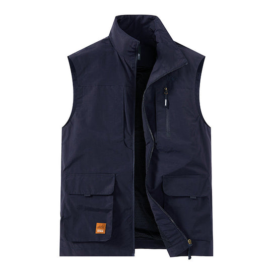 Herren Packbare Funktionsweste mit atmungsaktivem Mesh‑Innenfutter und Mehrfachtaschen EB