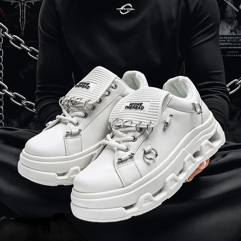 Unisex Plateau-Sneaker im Punk-Urban-Stil mit Metallringen und markanter Profilsohle EB