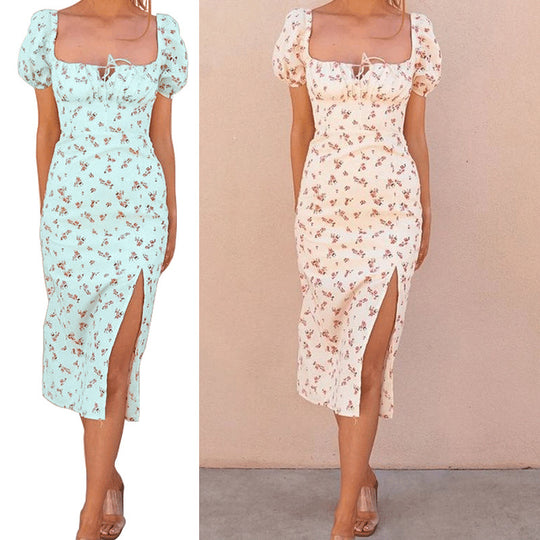 Damen Blumenmuster Kleid EB