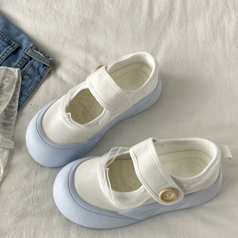 Damen Sportliche Slip-On Sneakers mit verstellbarem Riemen und rutschfester Sohle EB
