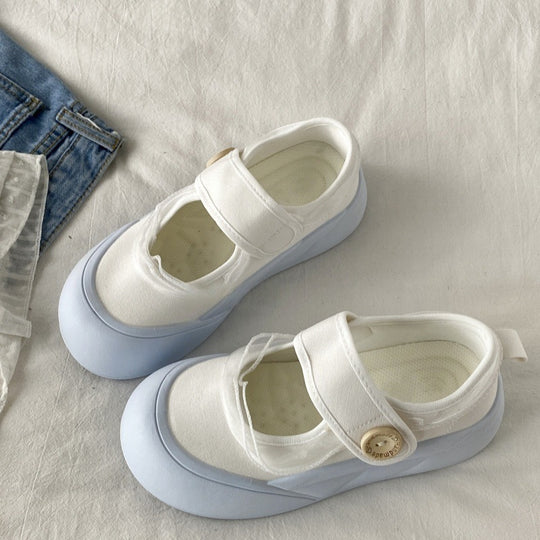 Damen Sportliche Slip-On Sneakers mit verstellbarem Riemen und rutschfester Sohle EB