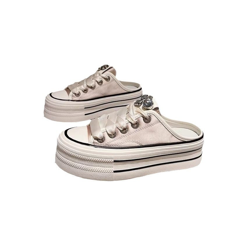 Damen modische Slip-On Sneakers mit glänzenden Details und komfortabler Sohle EB