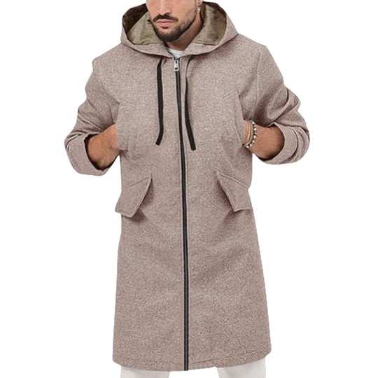 Herren modische Langjacke mit Kapuze EB