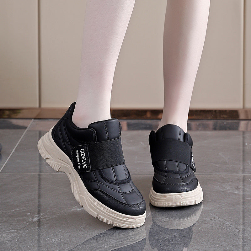 Damen Modische Sneakers mit seitlichem Klettverschluss und rutschfester Sohle EB