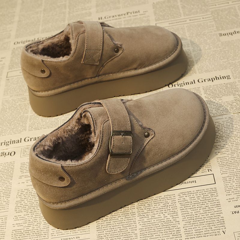 Damen komfortable Slipper mit praktischer Schnalle und weichem Innenfutter EB