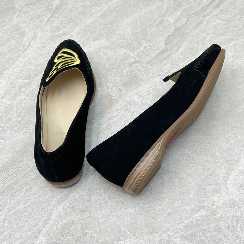 Damen Ballerinas mit filigranem Schmetterlingsdesign EB