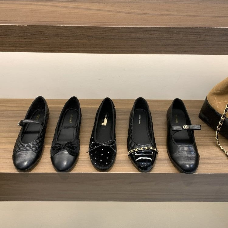 Damen Elegante Mary Jane Ballerinas mit modischem Riemchen und komfortablem Fußbett EB