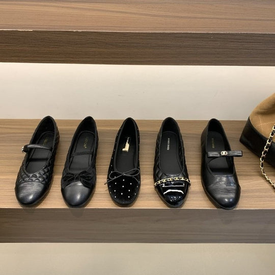 Damen Elegante Mary Jane Ballerinas mit modischem Riemchen und komfortablem Fußbett EB