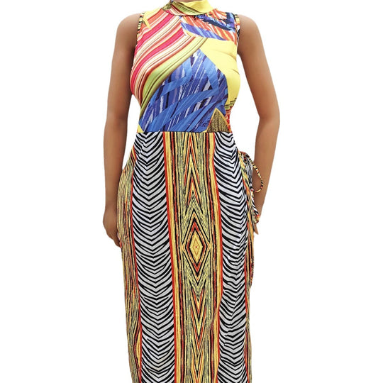Damen Maxi-Kleid mit fröhlichem Muster EB