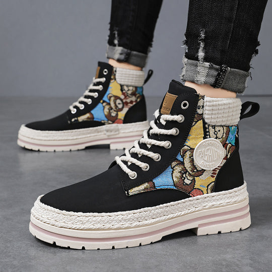 Damen Trendige Stiefel mit dekorativer Eule EB