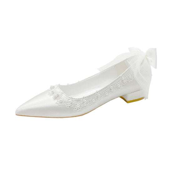 Damen Glamouröse Hochzeits-Pumps mit feinen Blumendetails und transparentem Riemen EB