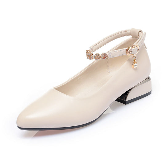 Damen Elegante Mary Jane Pumps mit verstellbarem Riemen und funkelndem Schmuckdetail EB