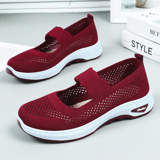 Damen Atmungsaktive Komfort-Sneaker mit praktischem Klettverschluss EB