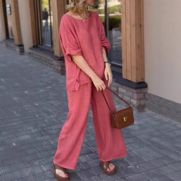 Damen Lässiges Zweiteiliges Outfit mit weitem Schnitt und lässigem Design EB