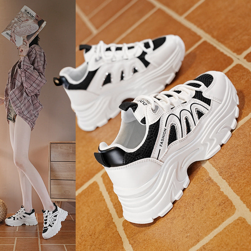 Damen Sportliche Chunky Sneakers mit atmungsaktiver Oberflächenstruktur EB