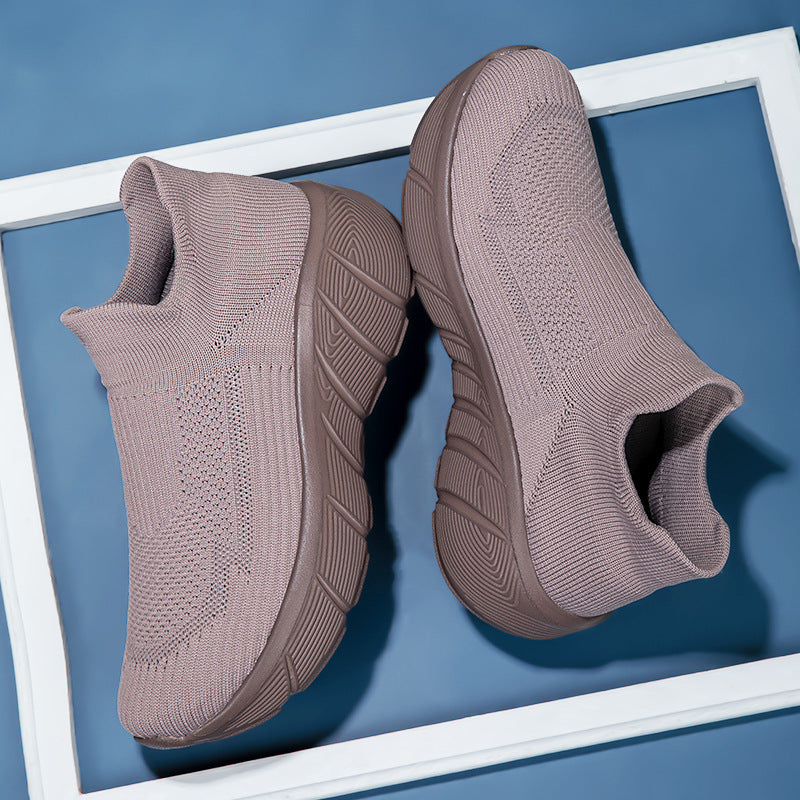 Damen Bequeme Sneaker mit elastischem Strickoberteil EB