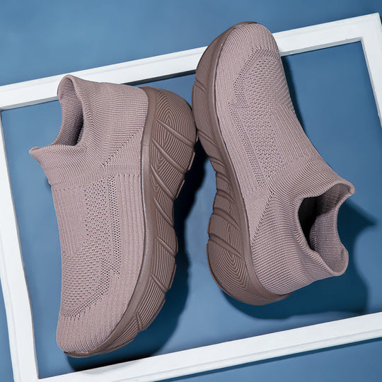 Damen Bequeme Sneaker mit elastischem Strickoberteil EB