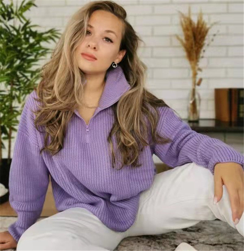 Damen schicker Pullover im lässigen Strickstil EB