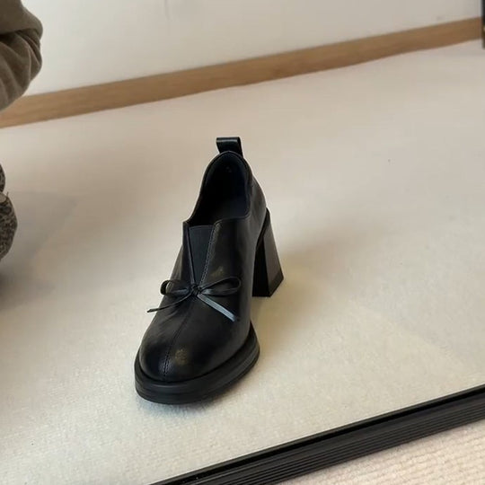 Damen elegante Halbschuhe mit praktischem Schlupfdesign und dekorativem Schleifenakzent EB