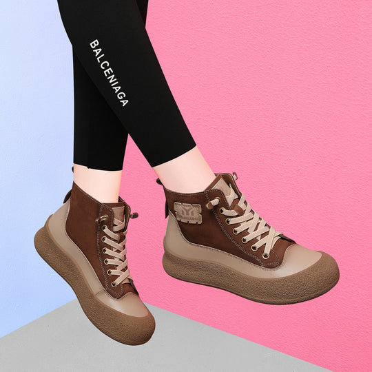 Damen Hochmodische Knit Sneaker mit trendigem Plateau und stabiler Sohle EB