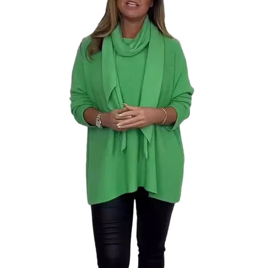 Damen Oversized Strickpullover mit stylischem Rollkragen EB