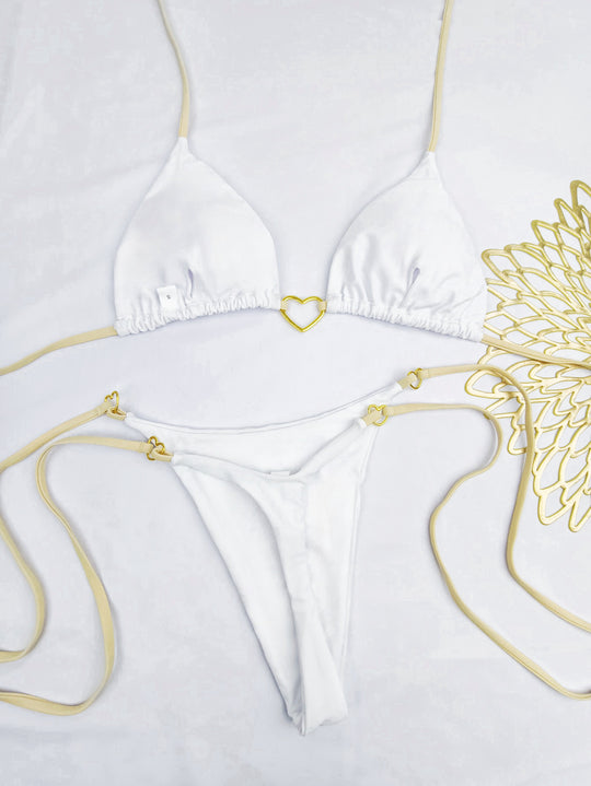 Damen Bikini-Set mit herzförmigem Detail und verstellbaren Trägern EB