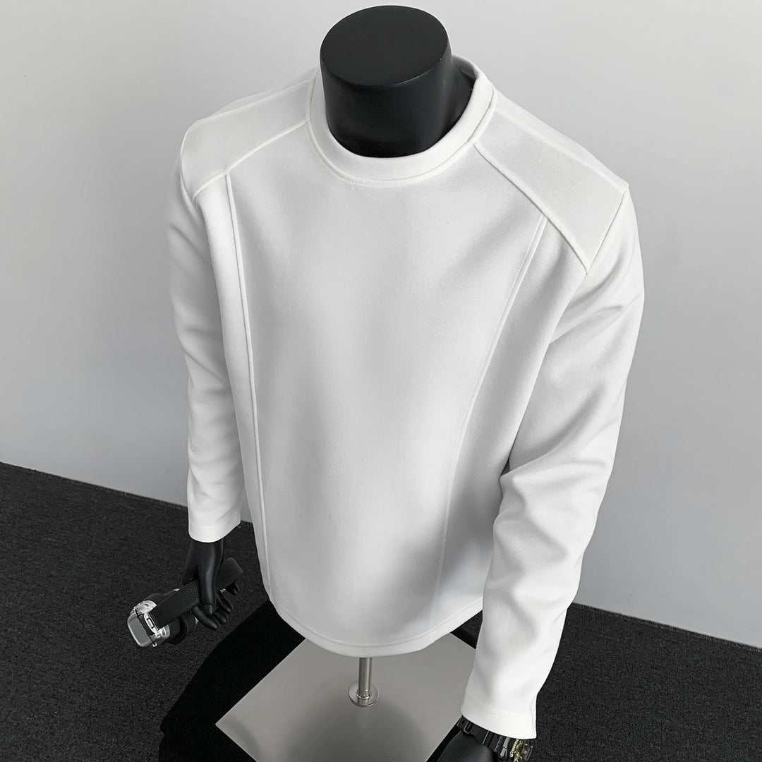 Herren nan taillierter Rundhals-Sweater aus dichtem Sweatstoff mit flachen Ziernähten und Raglanärmeln EB