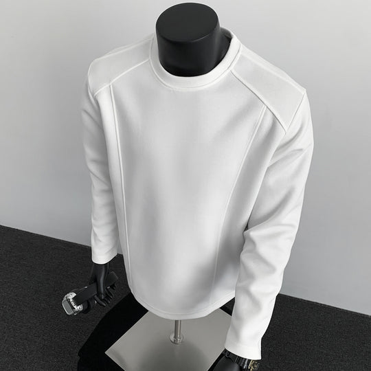Herren nan taillierter Rundhals-Sweater aus dichtem Sweatstoff mit flachen Ziernähten und Raglanärmeln EB