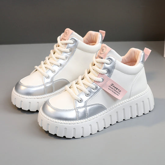 Damen Modische High-Top Sneakers mit sportlichem Design und robustem Sohlenprofil EB