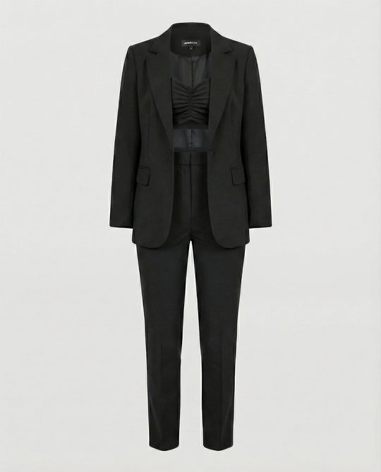 EB Stylisches 3-teiliges Set (Blazer, Oberteil, Hose)