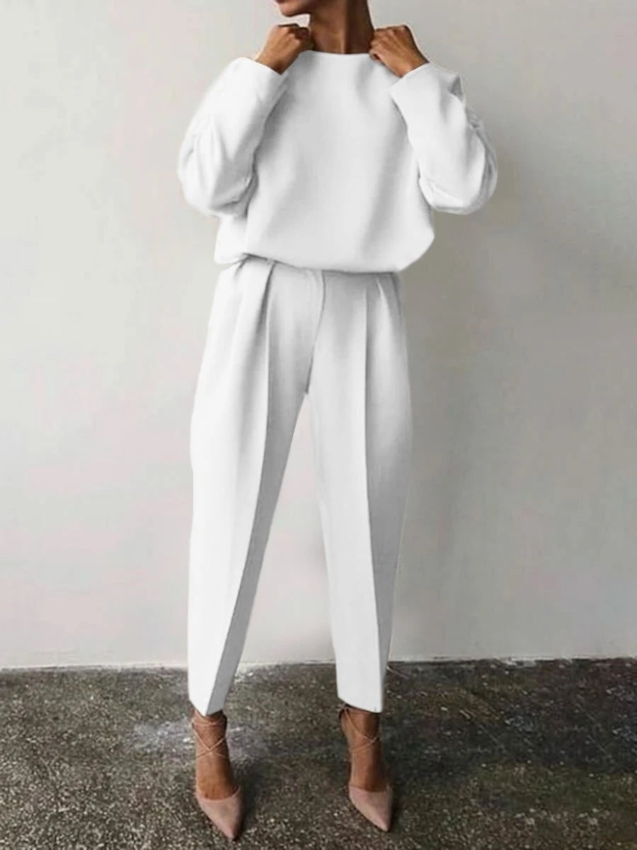 Damen Lässiges Zweiteiliges Set mit weitem Schnitt und stylischen Details EB