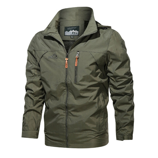Herren nan leichte wasserabweisende Softshell Outdoorjacke mit Kapuze Brusttasche EB