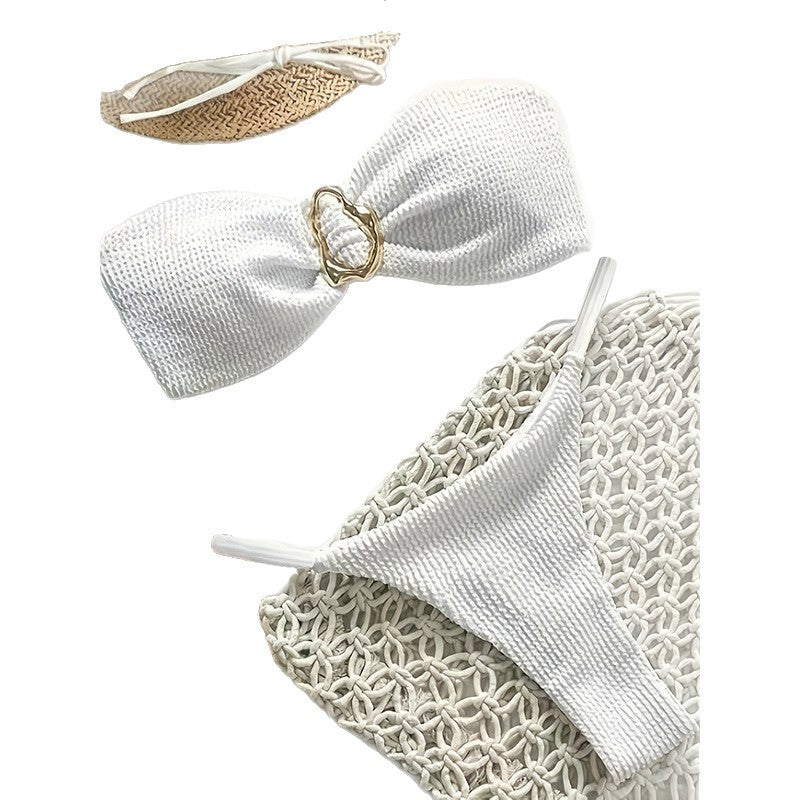 Damen Premium Bikini-Set mit Struktur und Goldverzierung EB