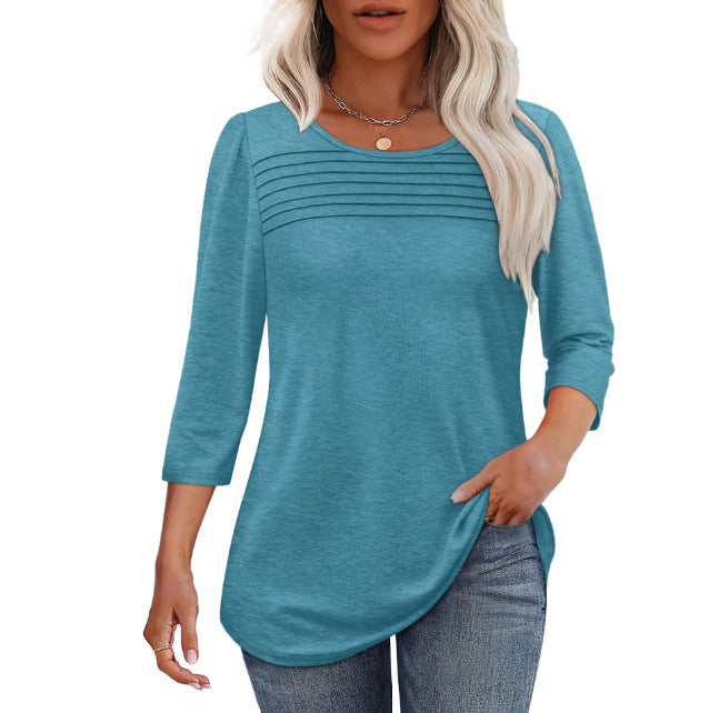 Damen Elegant geschnittenes Oberteil mit gerafften Details EB